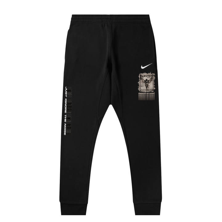 Nike Nike Fleece Lined Faux Linen Ink Splatter Angel Solid Color Logo Casual Elastic Cuff Pants Knitted Sweatpants Unisex