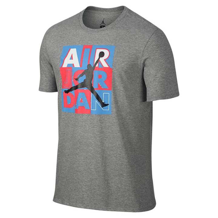 Jordan Jordan Air T Shirts Men's Gray Crew Neck Moderate