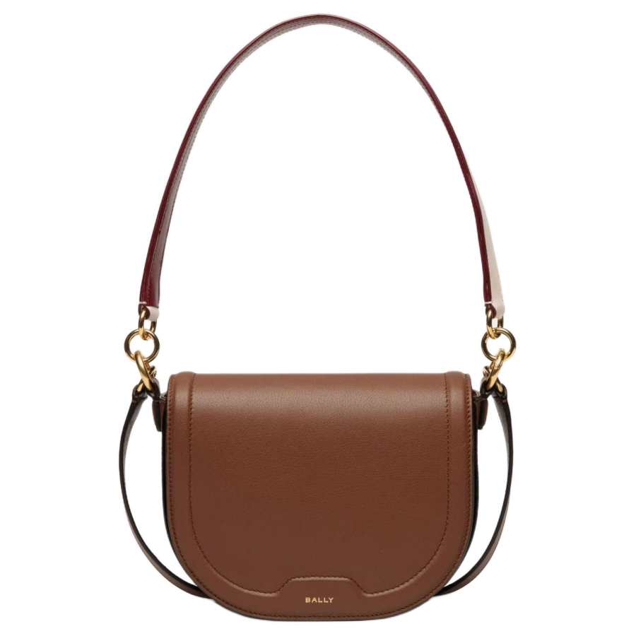 BALLY Code Cow Leather Handbag, Crossbody Bag, Shoulder Bag Women's Brown