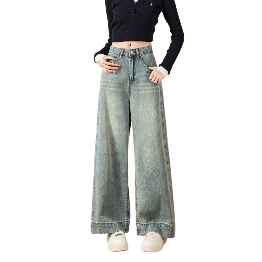 BALENO Jeans Women's Light Blue Moderate Wide Leg Pants