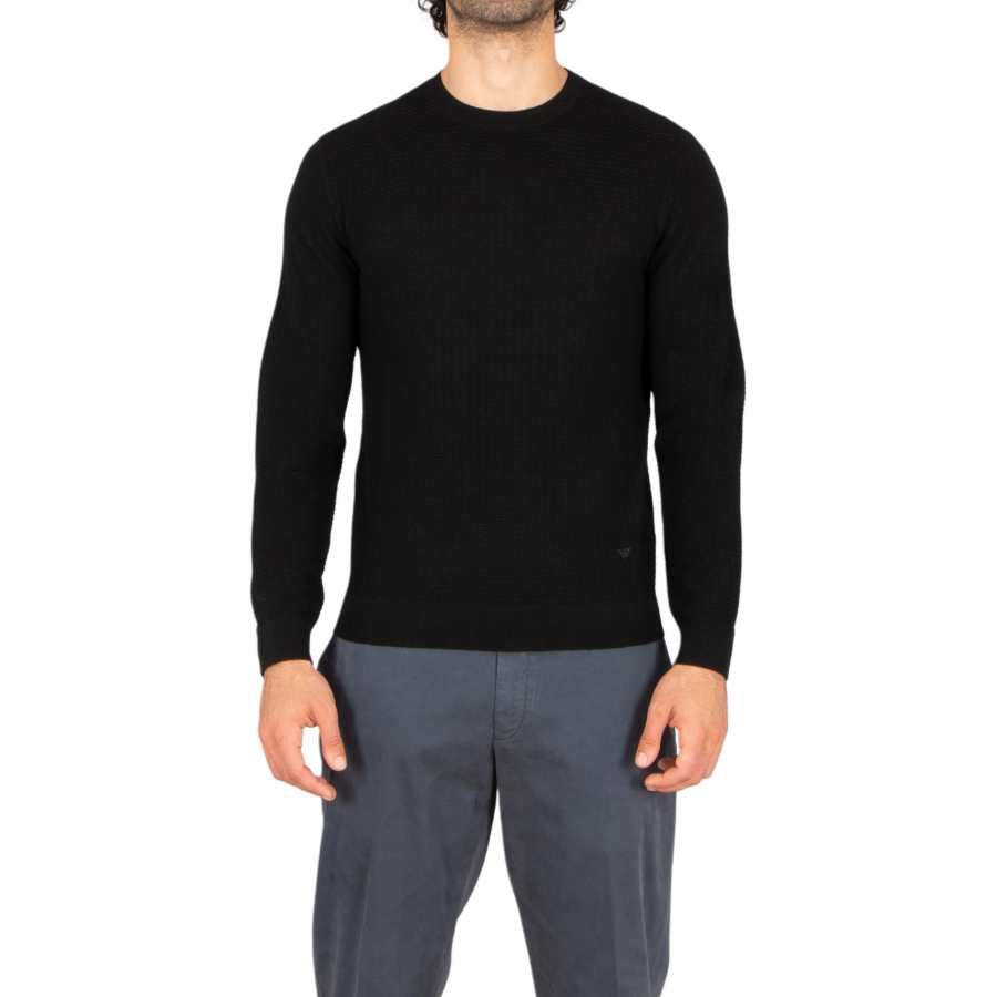 EMPORIO ARMANI Sweaters Men's Black Crew Neck Moderate