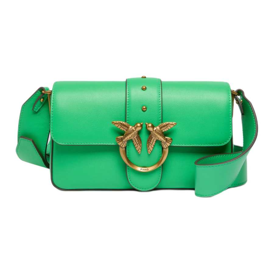 PINKO Calfskin Shoulder Bag Mini Women's Green