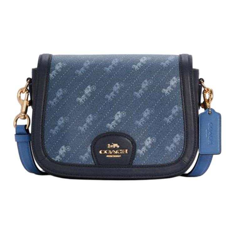 COACH Leather Saddle Bag, Shoulder Bag, Crossbody Bag Small Women's Blue
