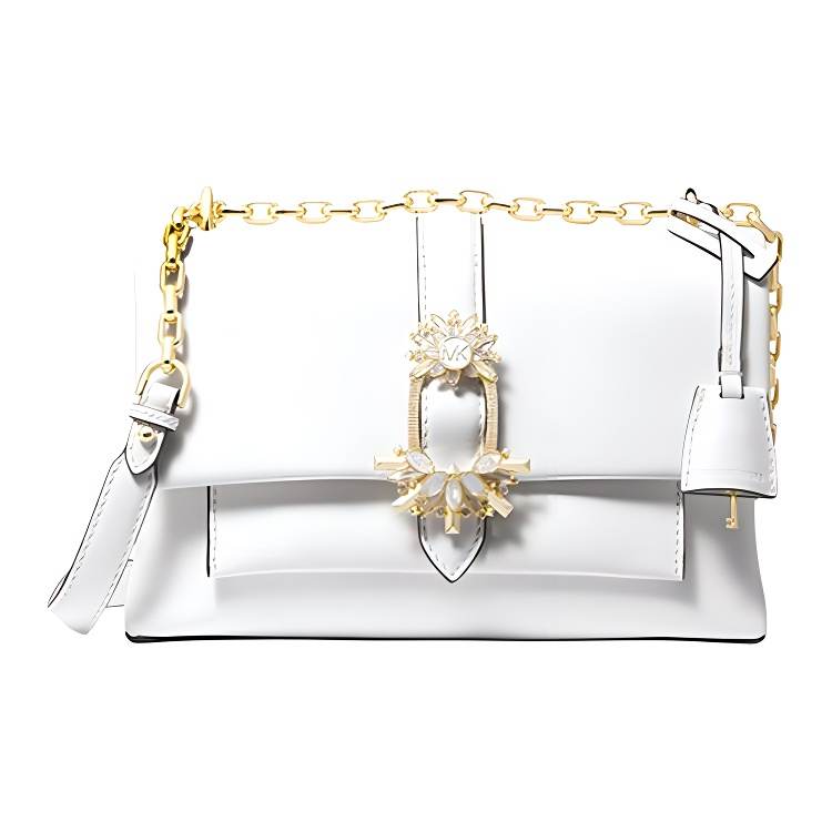 MICHAEL KORS Cece Leather Shoulder Bag, Crossbody Bag Medium Women's White