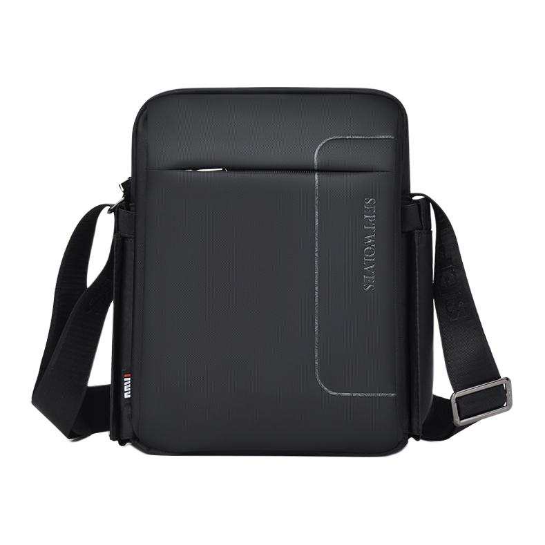 SEPTWOLVES Oxford Crossbody Bag, Shoulder Bag Large Men's Black
