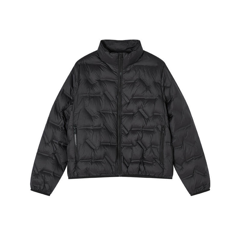 XIANGYING Down Jackets Women's Black Hooded Moderate Puffer Jacket