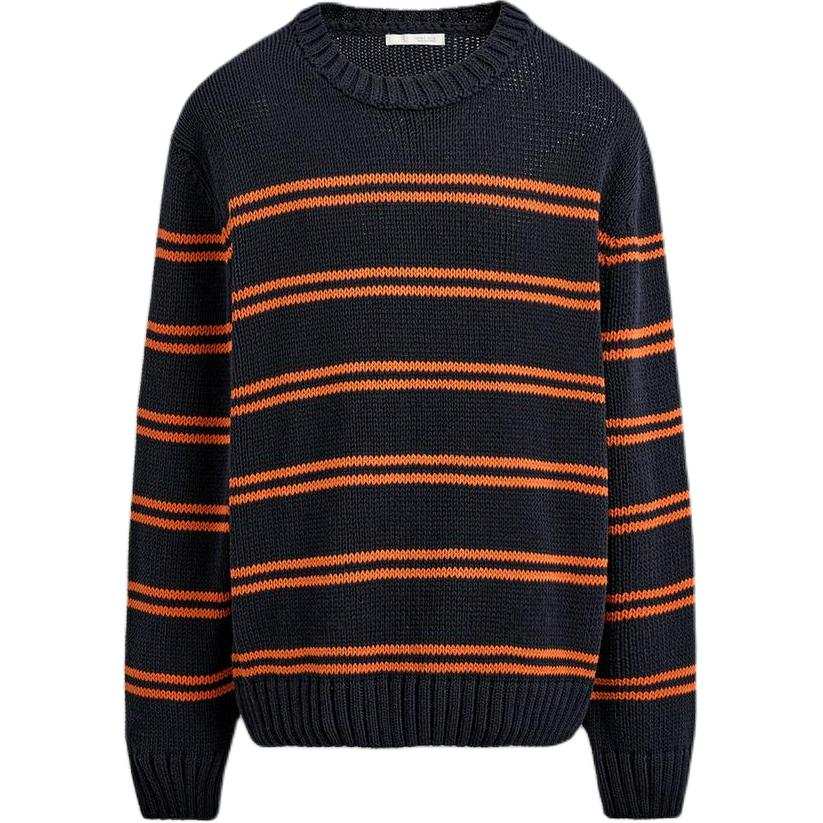 ZARA Sweaters Men's Sea Blue Crew Neck Moderate