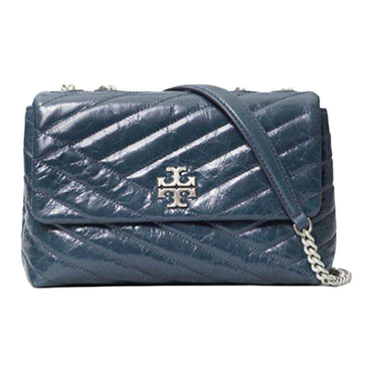 TORY BURCH Kira Chain Sheepskin Crossbody Bag, Shoulder Bag Women's Dark Blue