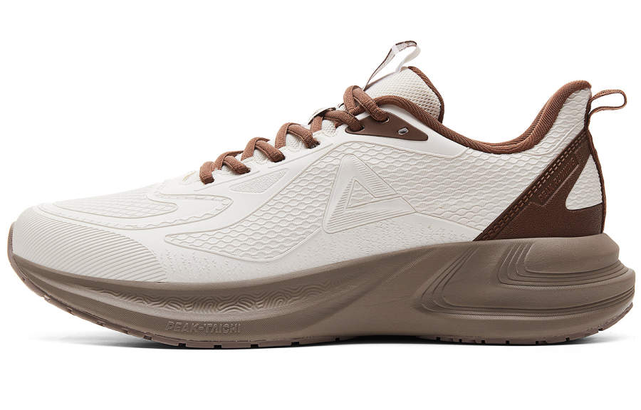 PEAK Cushioning, Non Slip, And Waterproof Low top Casual Running Shoes Men's White Brown
