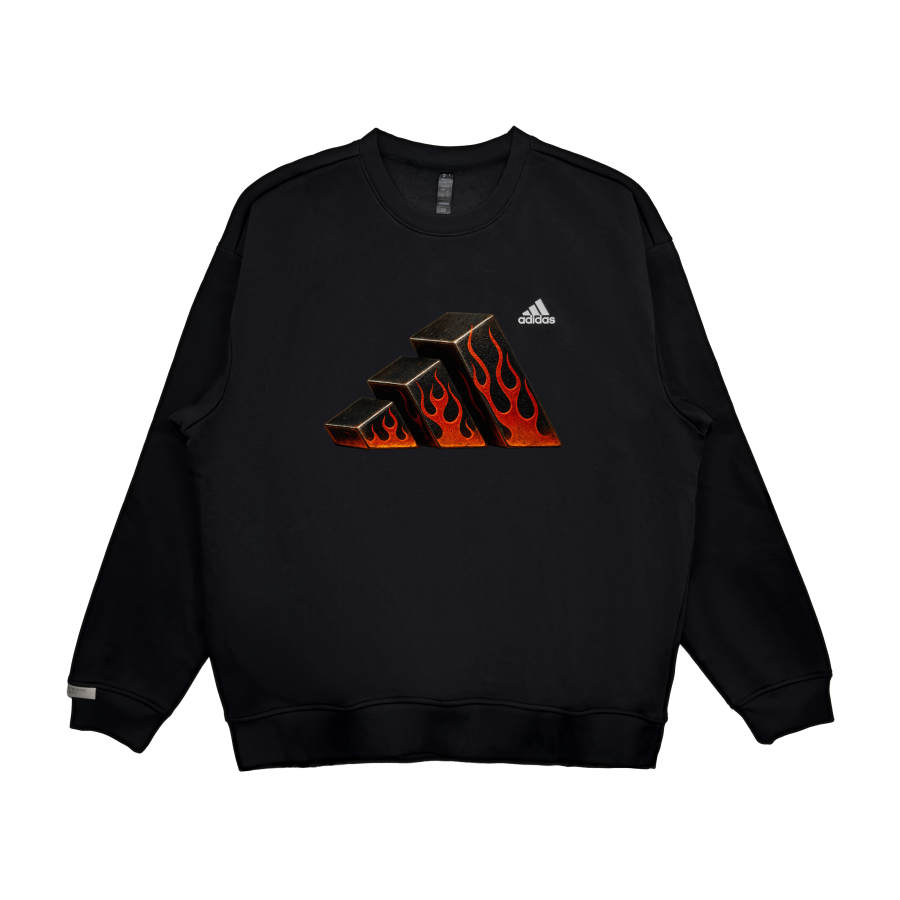 Adidas Adidas LABEL Sweatshirts Unisex Black Crew Neck Moderate Regular