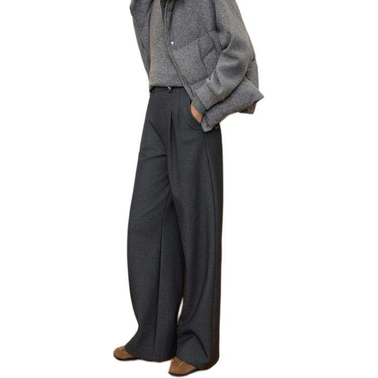 ELLE Casual Pants Women's Thickened And Fleece Lined Wide Leg Pants