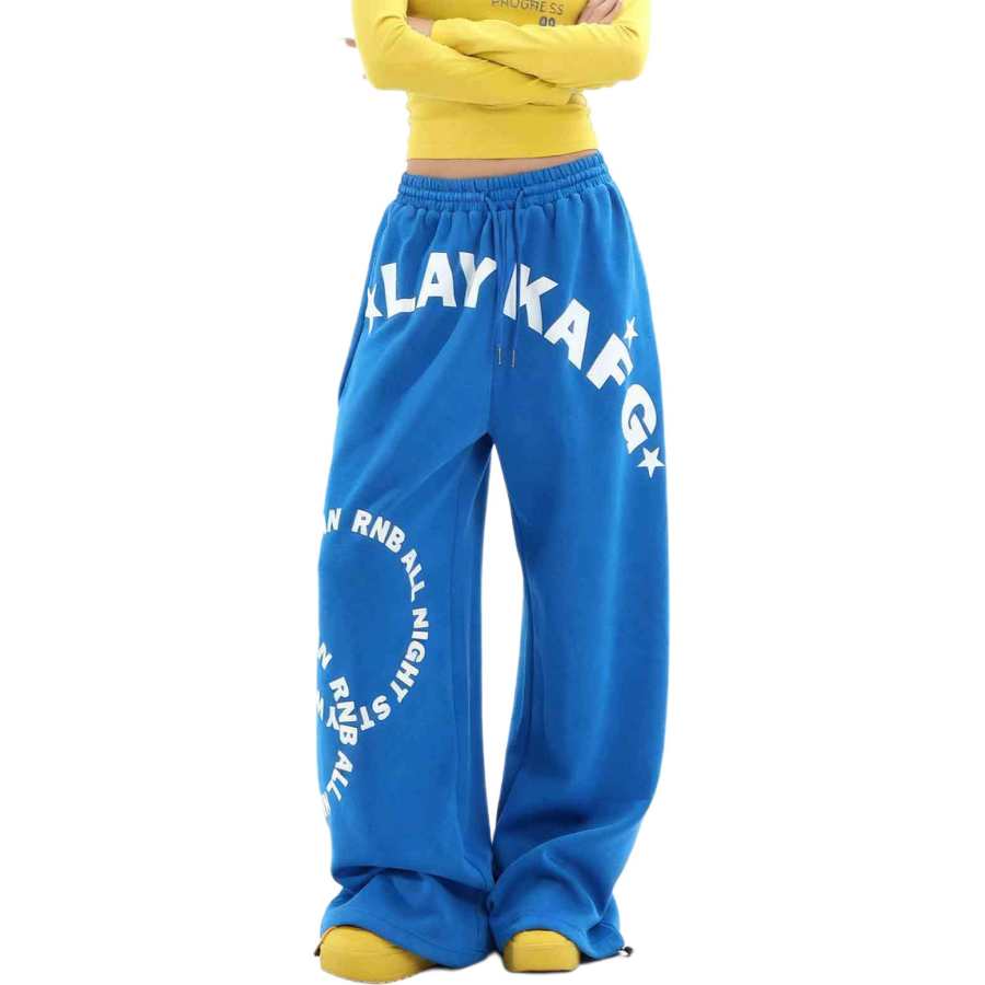 NEVER RULE NEVER RULE Casual Pants Unisex Blue Moderate Sweatpants