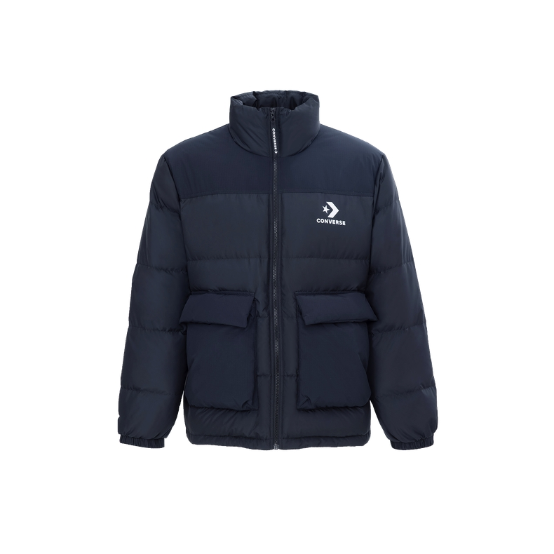 Converse Converse Down Jackets Men's Blue 023 Stand Collar Moderate Puffer Jacket