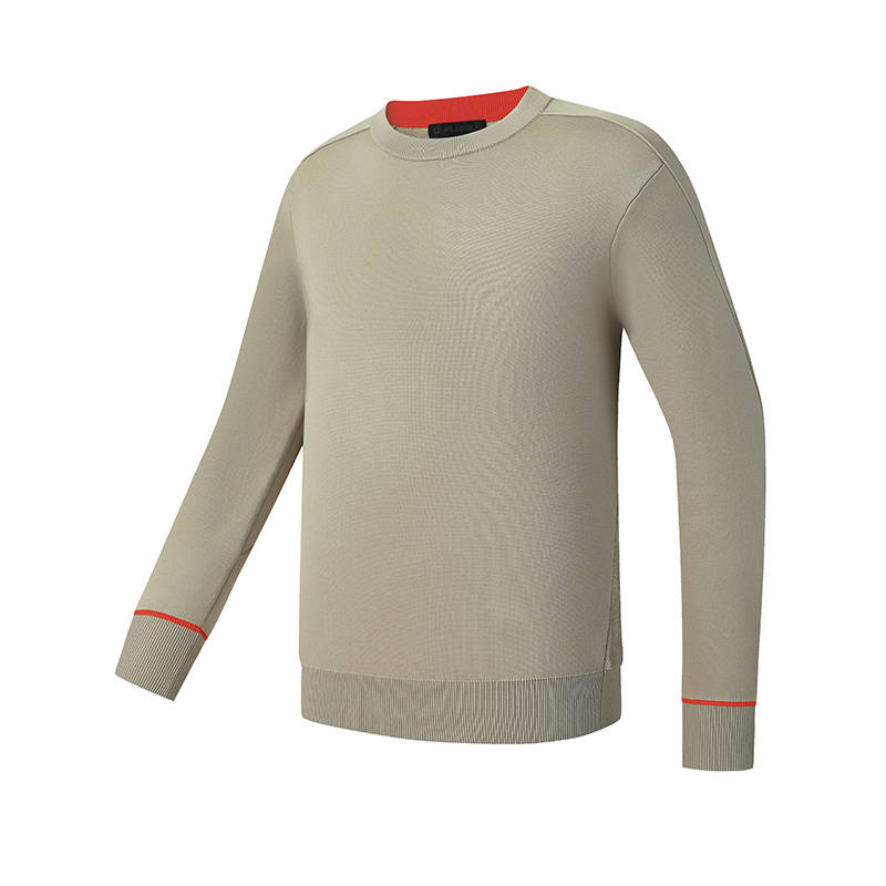 FILA Golf Sweaters Men's Khaki Tea Brown Crew Neck Moderate Other