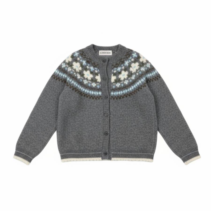Cosyism Knitwear Unisex Crew Neck Moderate Cardigan