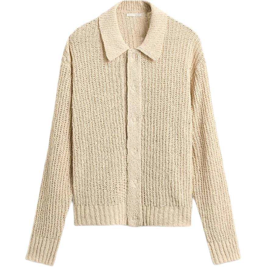 ZARA Knitwear Men's Ecru Moderate Cardigan