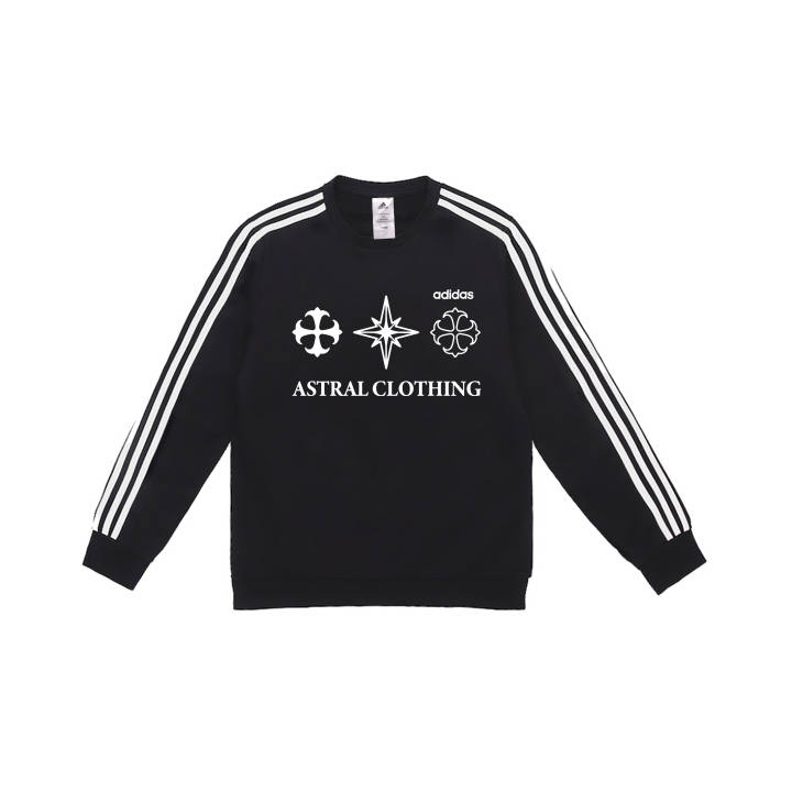 Adidas Adidas Sweatshirts Men's Black Crew Neck Moderate