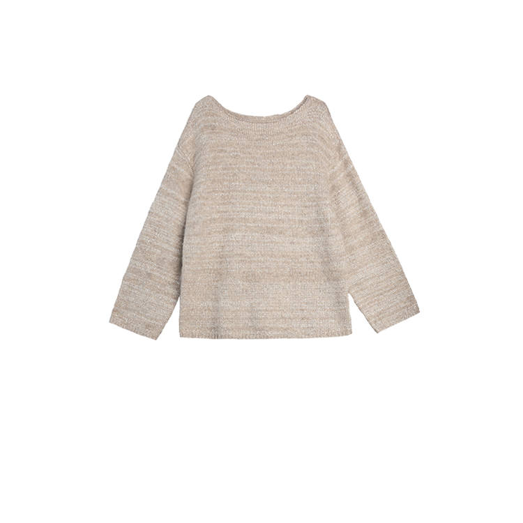 ELLE Knitwear Women's Apricot Crew Neck Moderate