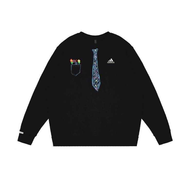 Adidas Adidas LABEL Sweatshirts Unisex Black Crew Neck Moderate Regular