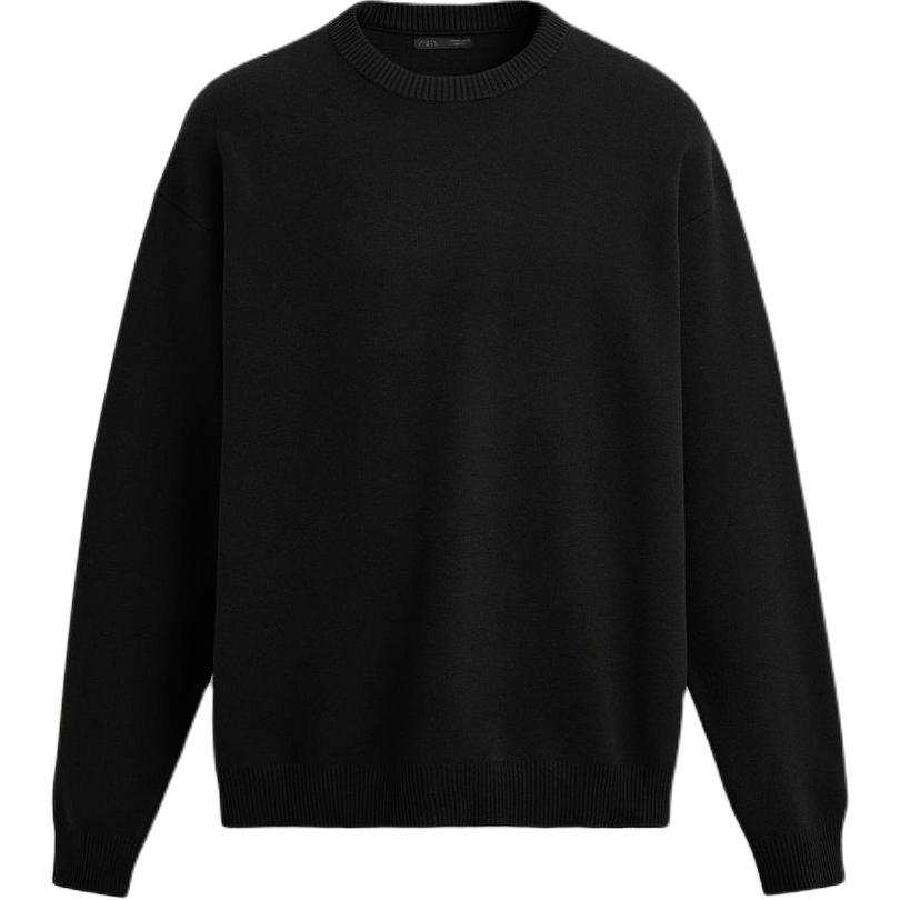 ZARA ZARA Sweaters Men's Black Crew Neck Moderate