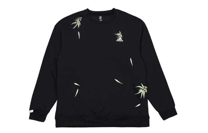 Adidas Adidas LABEL Sweatshirts Unisex Black Green Crew Neck Moderate Regular
