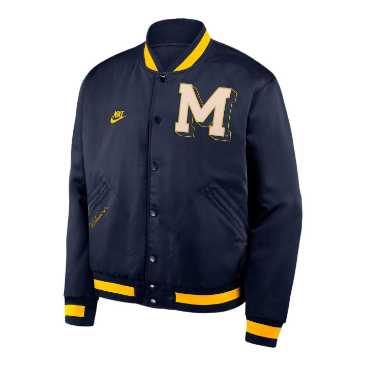 Jordan Jordan Michigan Legacy Men's Jordan College Full-Snap Bomber Jacket