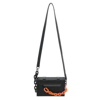 HAWA Pu Crossbody Bags Small Unisex Black Chain