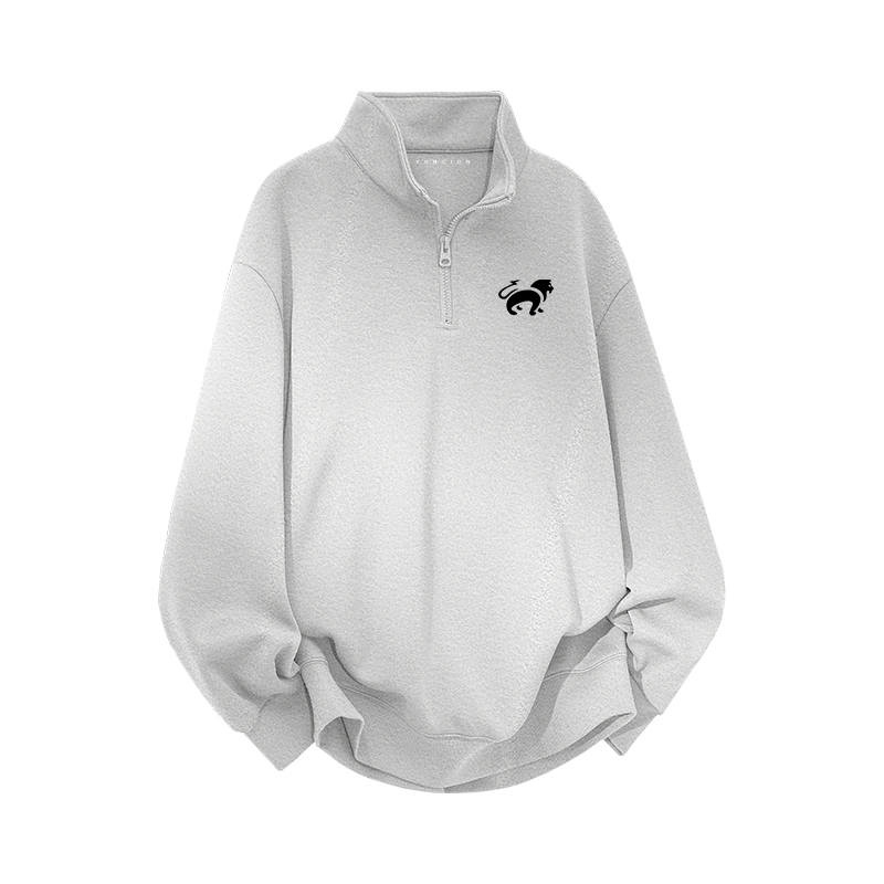 Tonlion Sweatshirts Unisex Stand Collar Moderate Regular
