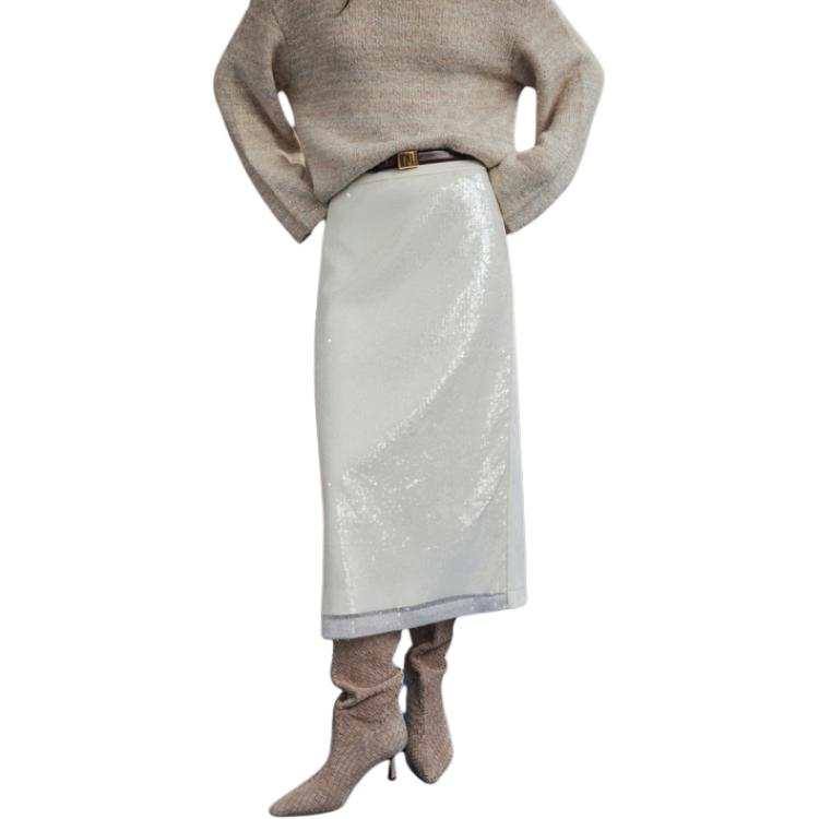 ELLE Casual Long Skirts Women's White Moderate Long Other
