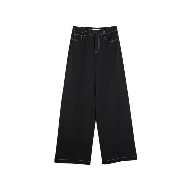 ELLE Casual Pants Women's Dark Gray Moderate Straight Fit Pants