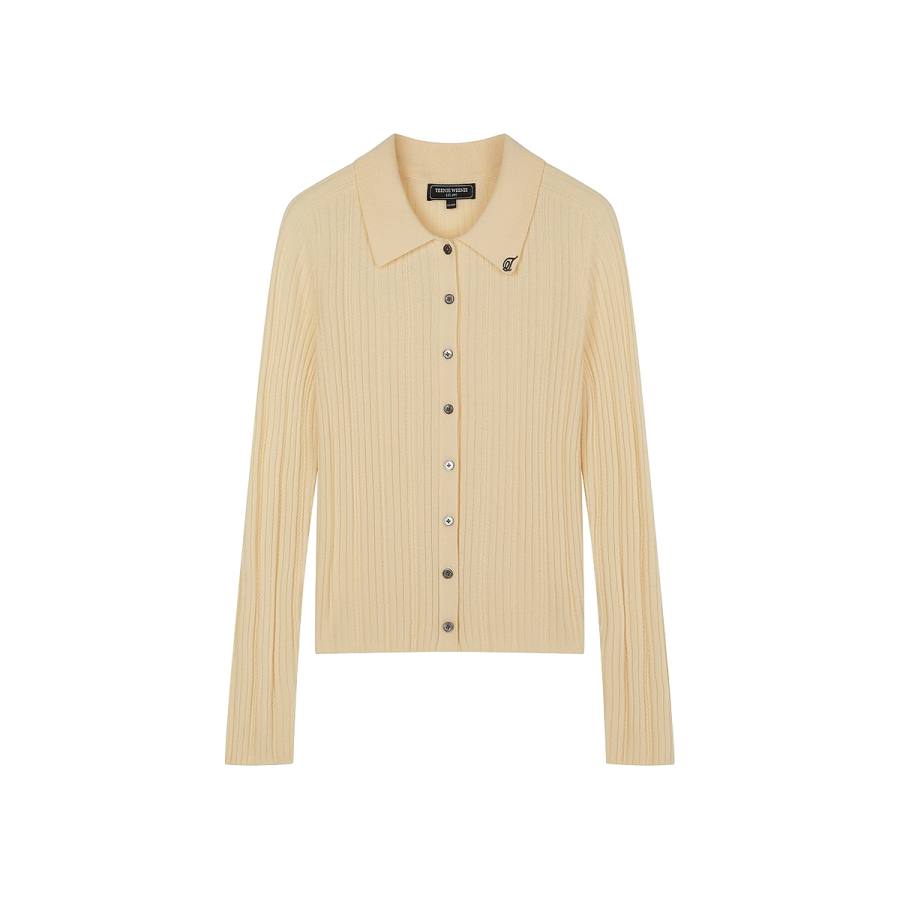 Teenie Weenie Knitwear Women's Polo Collar Moderate Cardigan