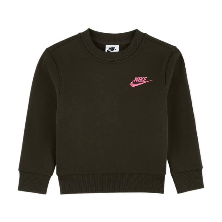 Nike Nike Sweatshirt Sportswear Crew Neck Solid Color Fleece Lined Long Sleeved Kids'