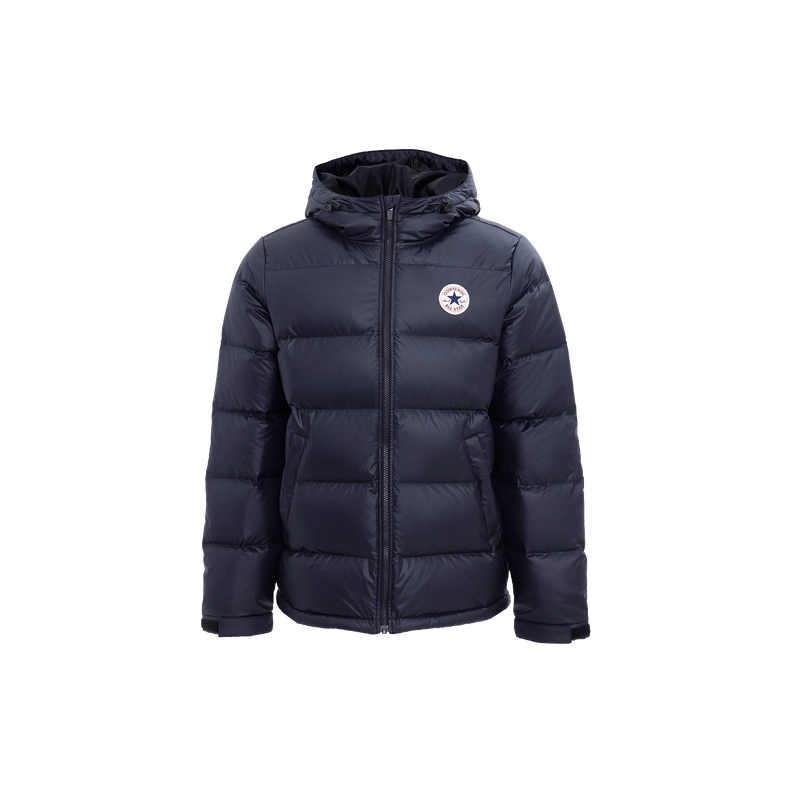 Converse Converse Down Jackets Men's Navy Blue Hooded Moderate Puffer Jacket