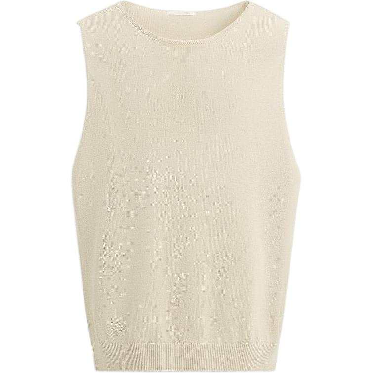 ZARA Tank Tops Men's Light Beige Crew Neck Moderate
