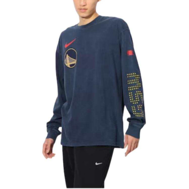 Nike Nike Golden State Warriors Courtside City Edition Men's Nike Nba Max90 Long Sleeve T Shirt