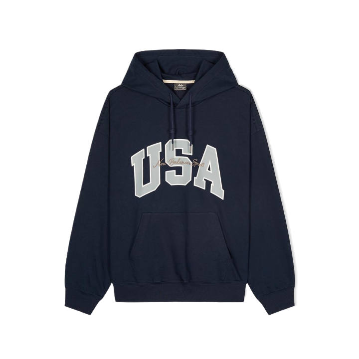New Balance New Balance Sweatshirts Unisex Marine Blue Hooded Moderate