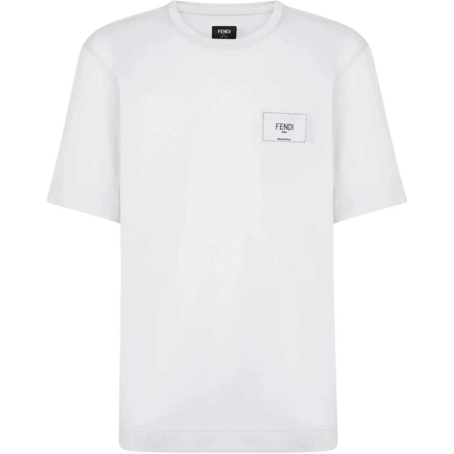 FENDI T Shirts Men's White Crew Neck Moderate