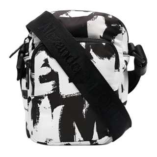 Alexander McQueen Polyester Crossbody Bags Men's Black/White