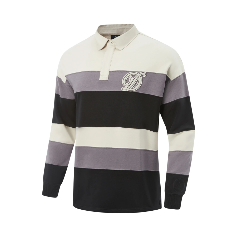 Li-Ning Li Ning Polo Shirts Men's Gravel White Gray/Carbon Gray Purple/Black Polo Collar Moderate Straight Fit