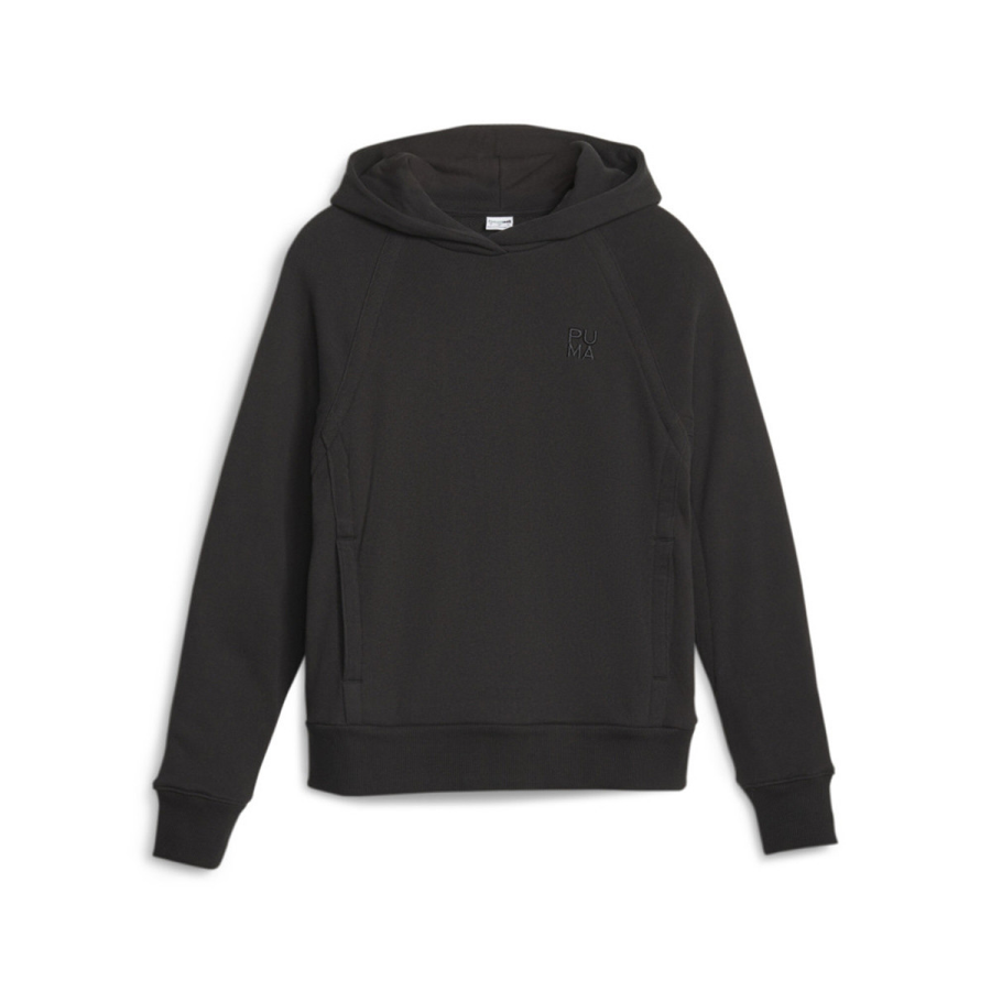 PUMA Sweatshirts Women's Black Hooded Moderate