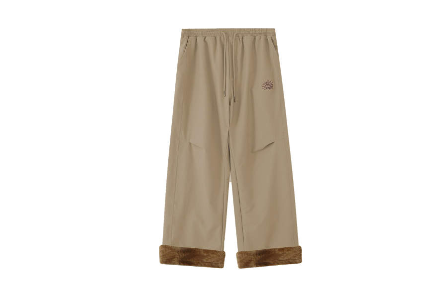 F426 Casual Pants Unisex Thickened And Fleece Lined Straight Fit Pants