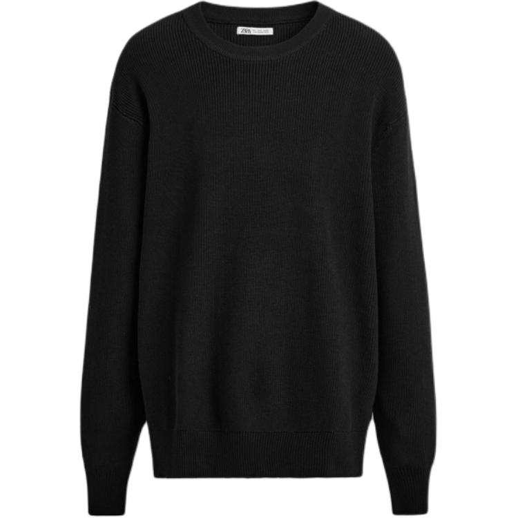 ZARA ZARA Sweaters Men's Black Crew Neck Moderate