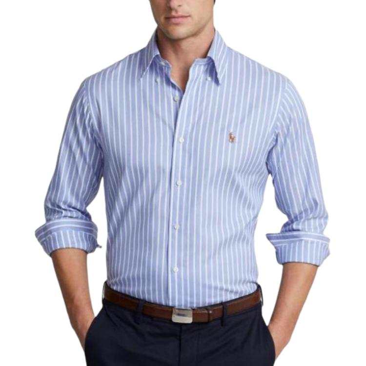 Polo Ralph Lauren Shirts Men's Blue Lapel Moderate