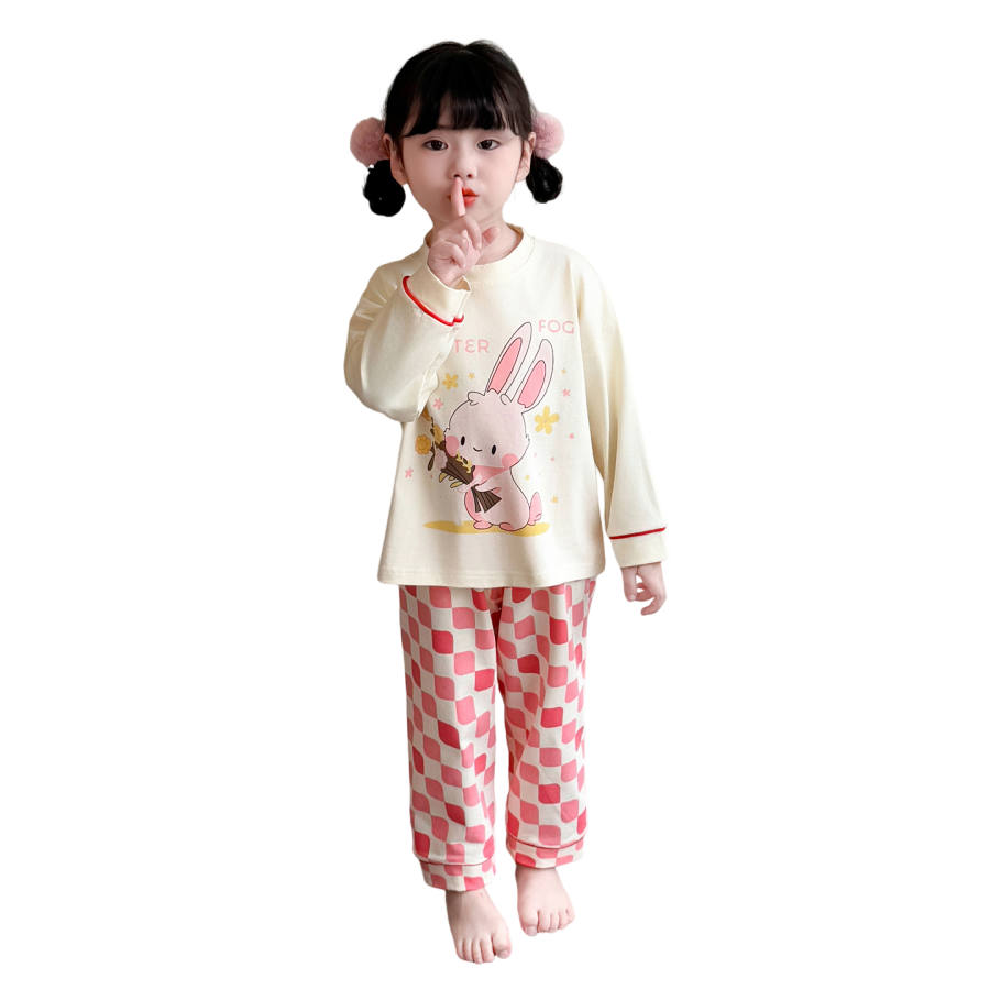 Lanza Loungewear Set Spring Fall Apricot Children Aged 3 7 Years Old