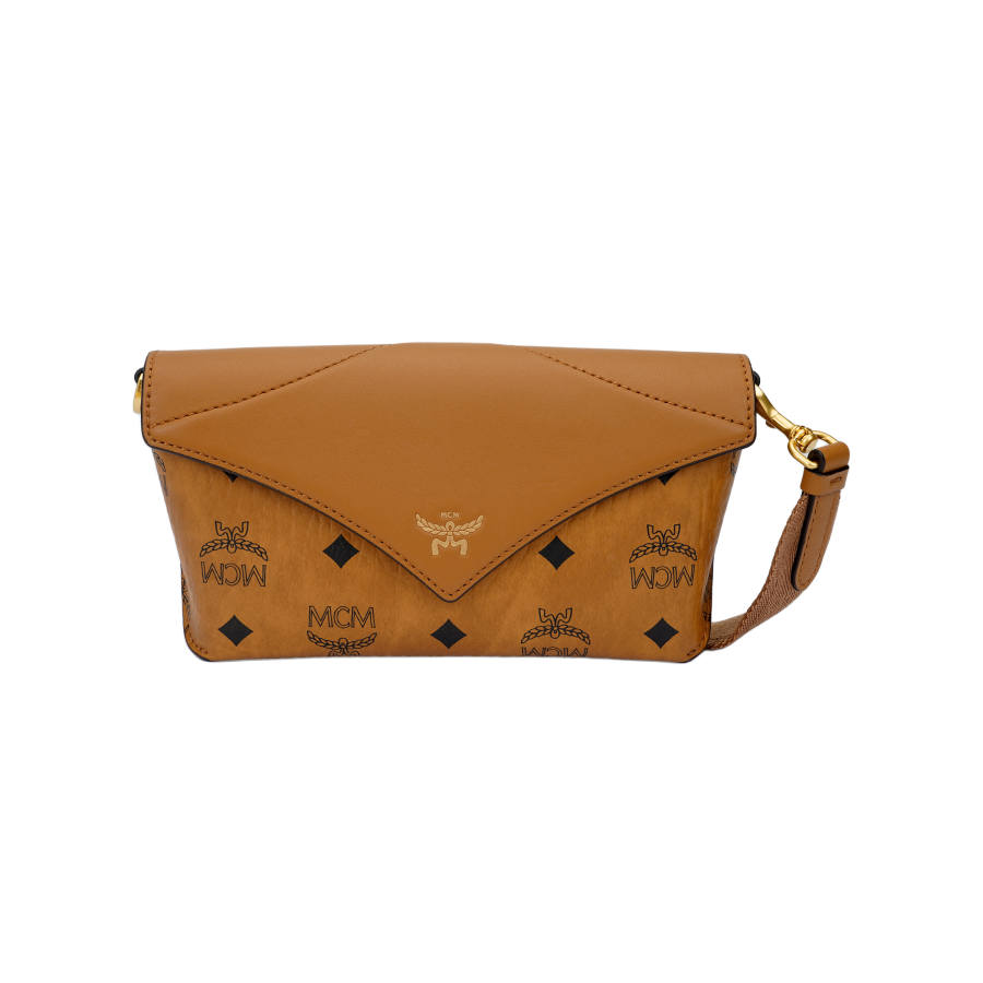 MCM Artificial Leather Shoulder Bag, Crossbody Bag Unisex Brown Cognac