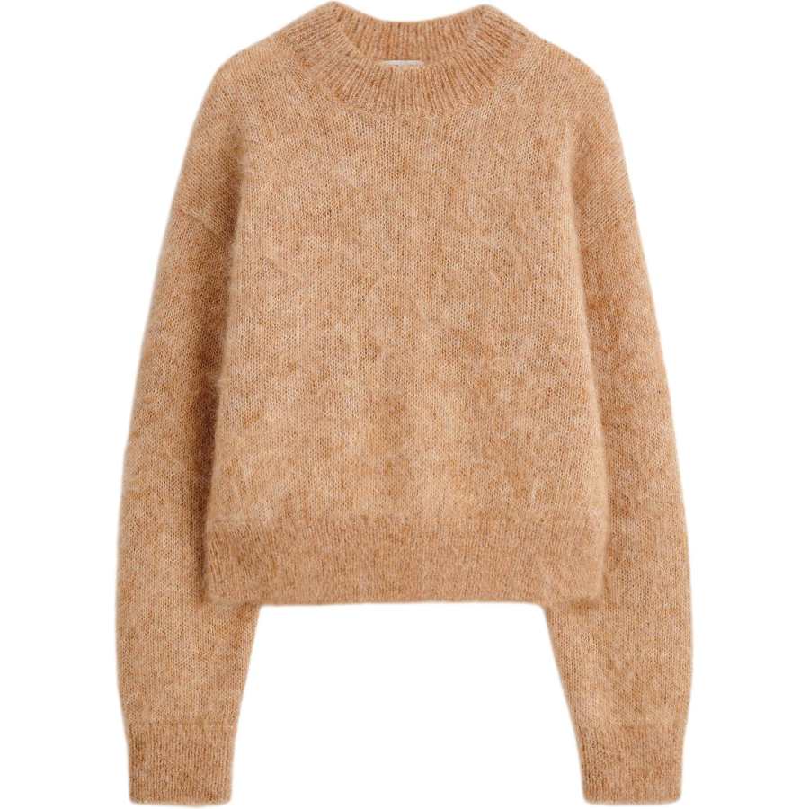 COS Knitwear Women's Beige Yellow Crew Neck Moderate