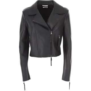PAROSH Leather Jackets Women's Black Moderate