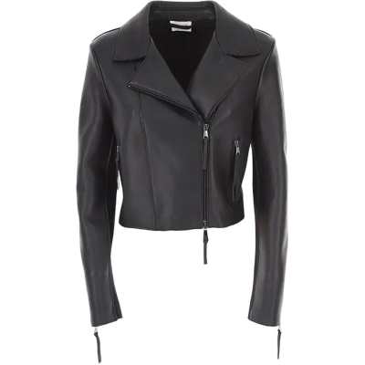 PAROSH Leather Jackets Women's Black Moderate