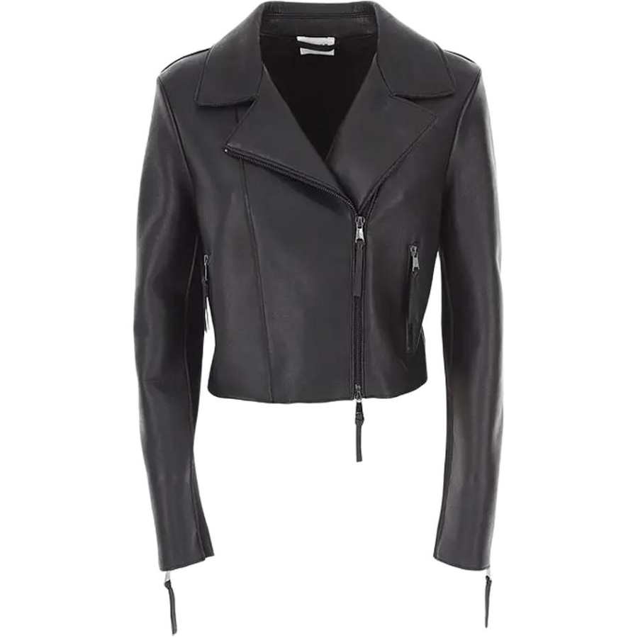 PAROSH PAROSH Leather Jackets Women's Black Moderate