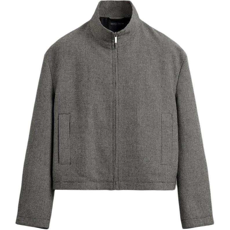 ZARA Jackets Men's Black/Nude Stand Collar Moderate Other